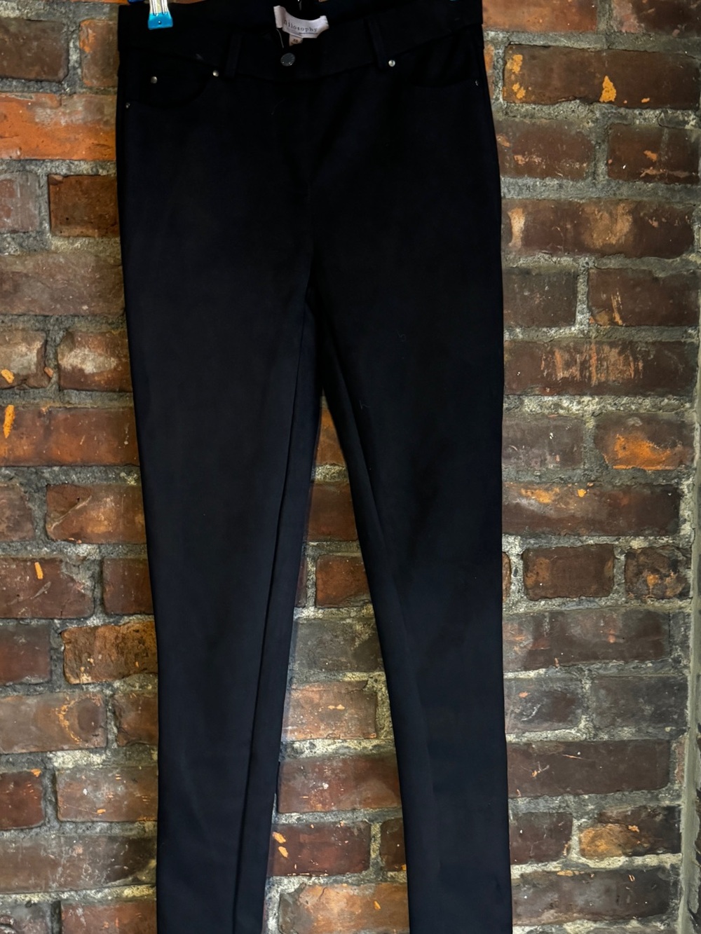 Philosophy Republic Clothing Black Faux-Suede Skinny Pants, Size XS